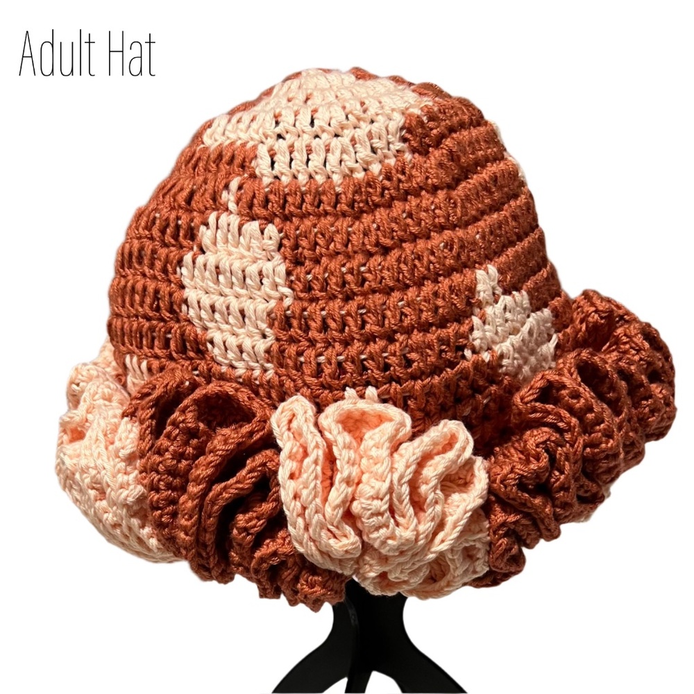 ThreadsByHannah Handmade Mommy and Me Hats Ruffle Set - Picture 13 of 14